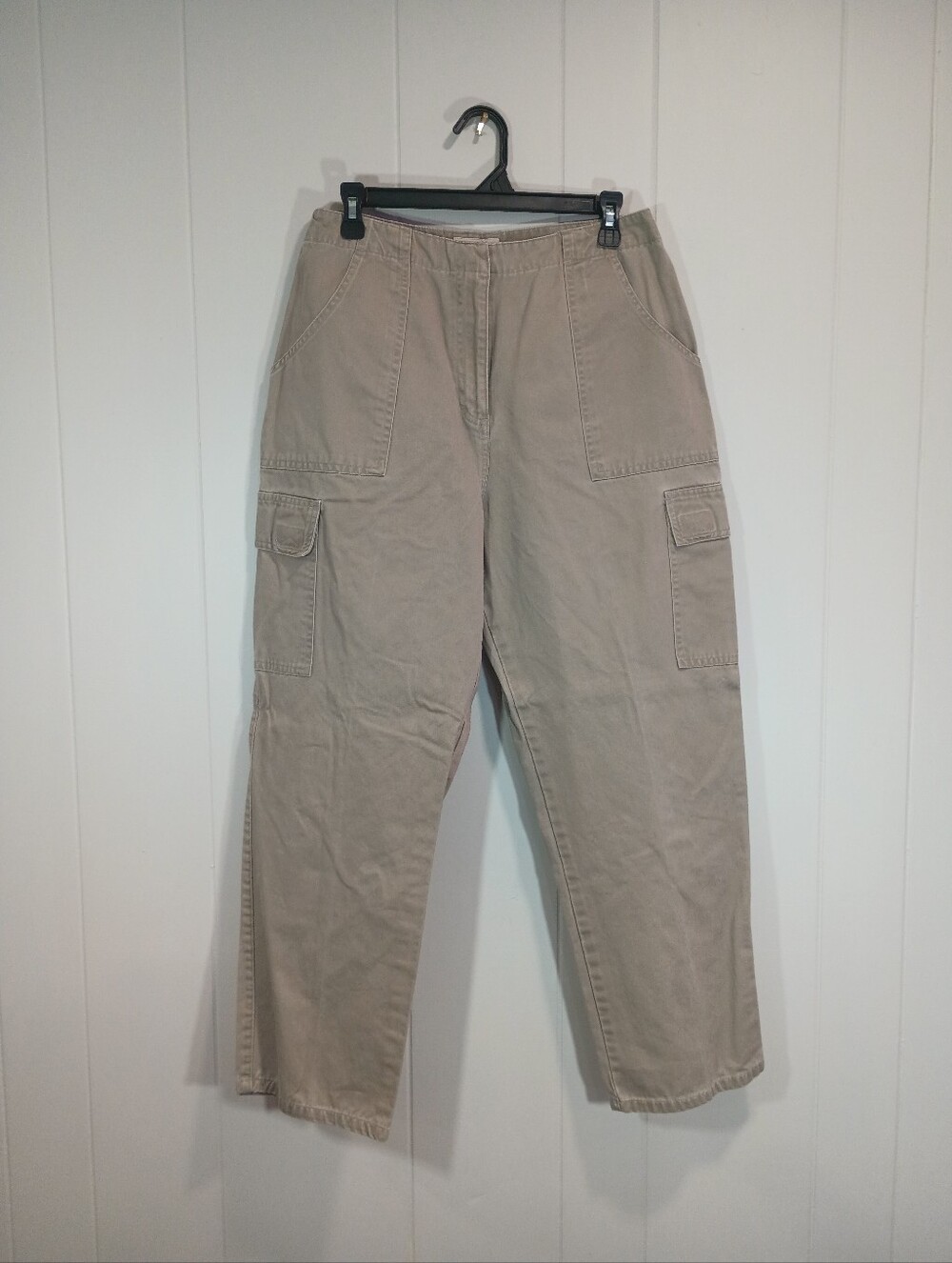 St. John's Bay 100% Cotton Beige Cargo Pants - Utility Pocket Style
